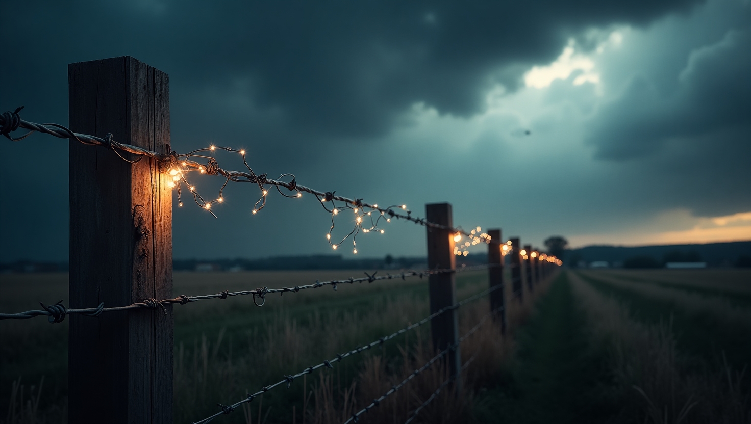 una imagen de un alambrado electrificado