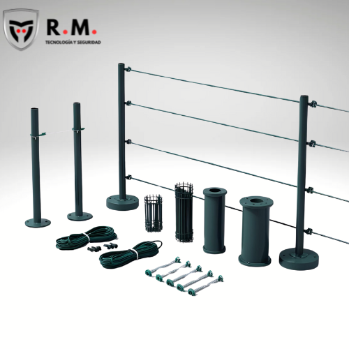 Imagen que muestra partes que  componen un cerco eléctrico
